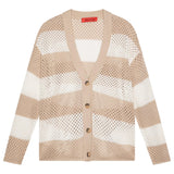 Max&Co. Cardigan Fantasia A Righe con Trafori per Bambina MX0181 BIANCO/BEIGE MAX&Co. 