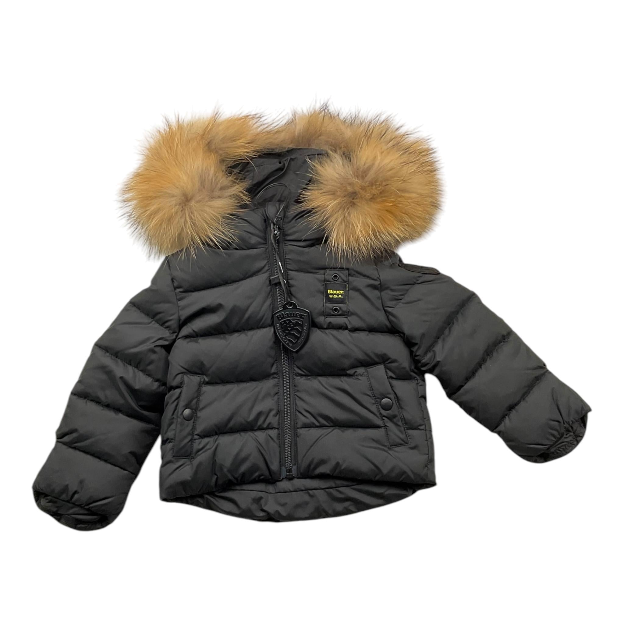 BLAUER giubbino tinta unita con zip e cappuccio Nero per Neonato 24WBBXC02550 NERO BLAUER 