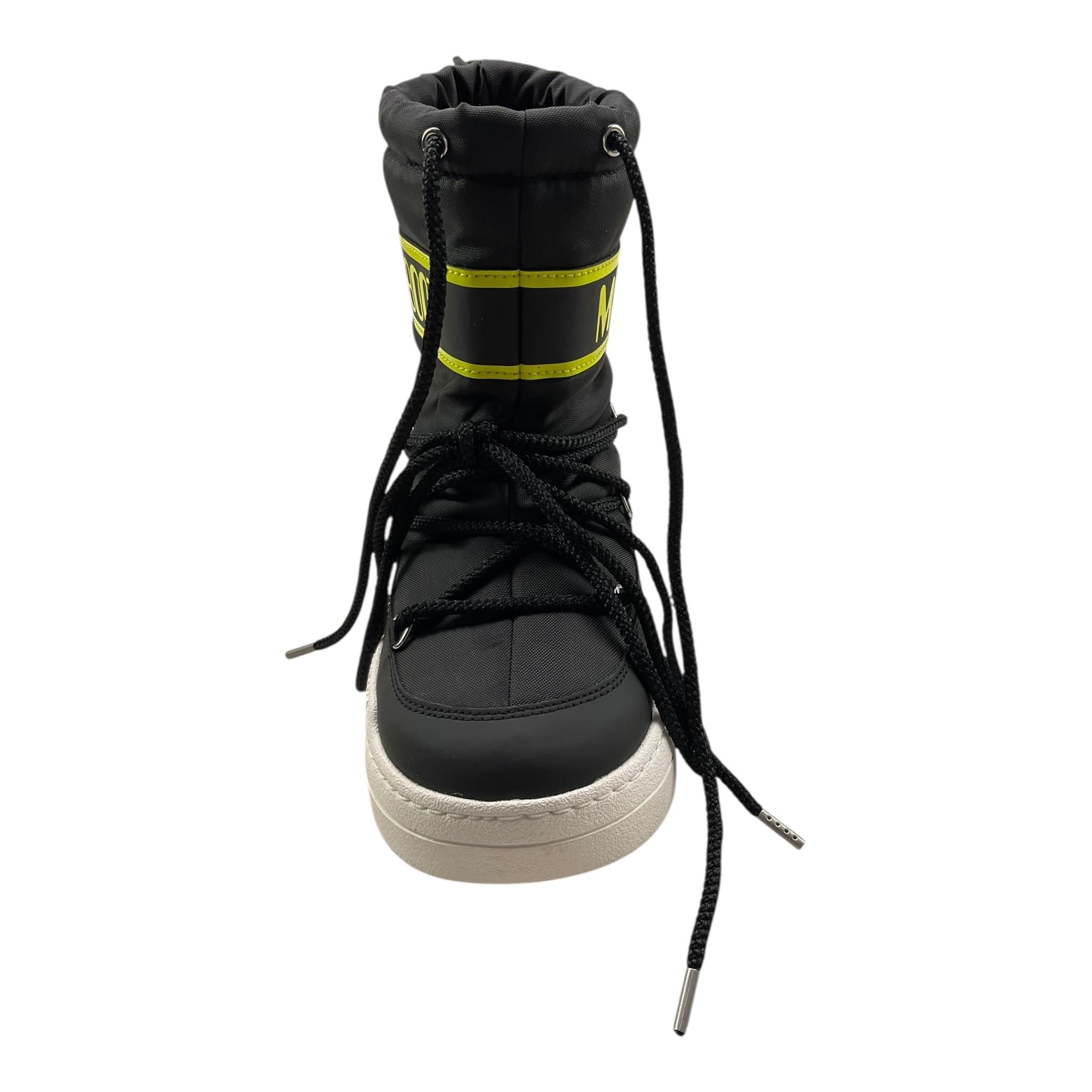 MOON BOOT stivali tinta unita con lacci e logo Nero per Bambina 80D3440020 NERO MOON BOOT 