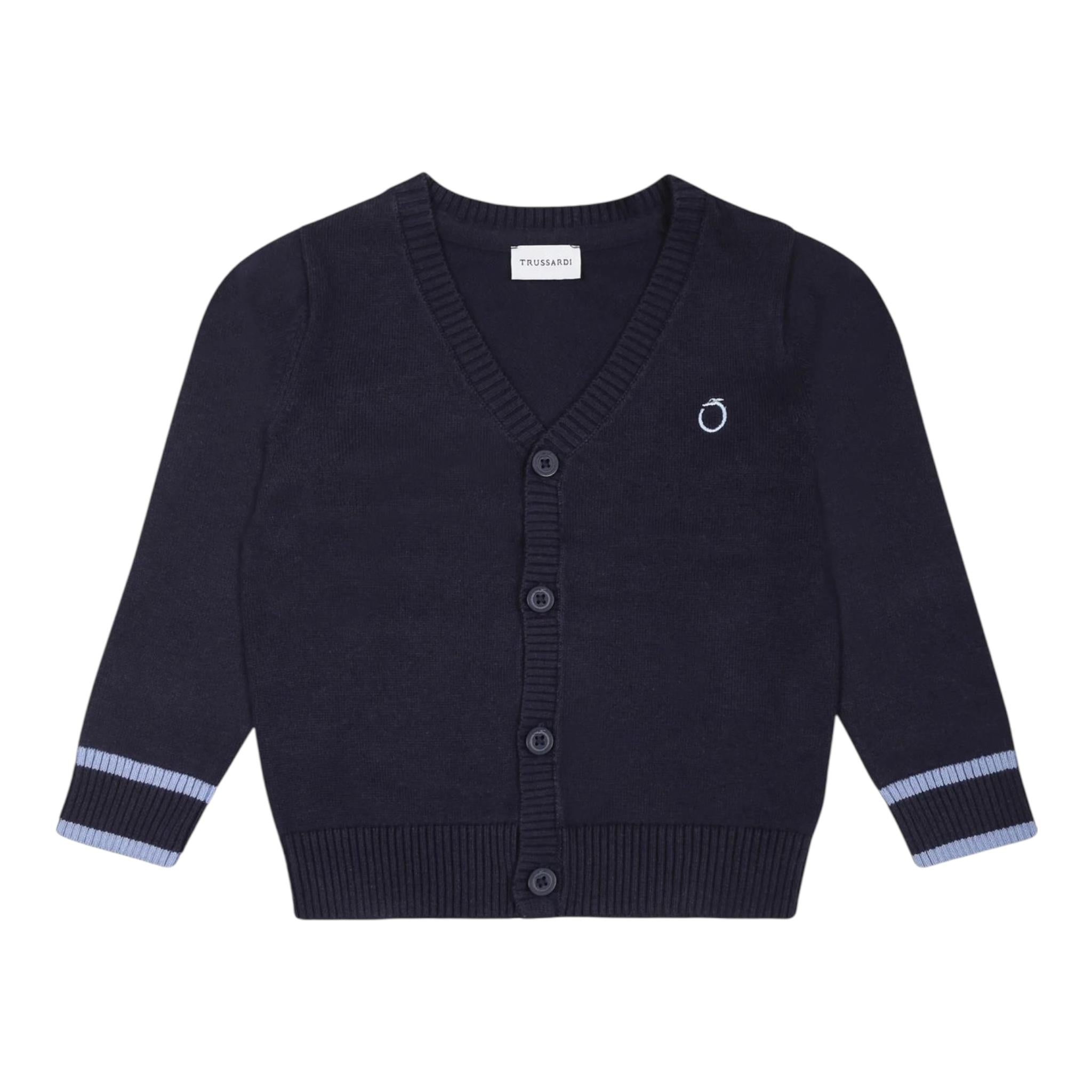 Trussardi Cardigan Tinta Unita con Logo per Neonato TIP25049CD BLU TRUSSARDI 