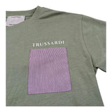Trussardi T-Shirt Girocollo Tinta Unita con Stampa per Bambino TBP26125TS VERDE TRUSSARDI 