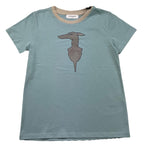 TRUSSARDI t-shirt girocollo tinta unita con stampa Azzurro per Bambino TGA25025 AZZURRO TRUSSARDI 