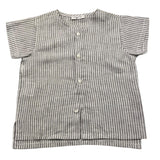 Pype Solid Color Shirt Half Sleeve With Striped Pattern White/Grey For Baby