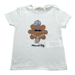Manuel Ritz T-Shirt Girocollo Tinta Unita con Stampa per Bambino MR3107JXX BIANCO MANUEL RITZ 
