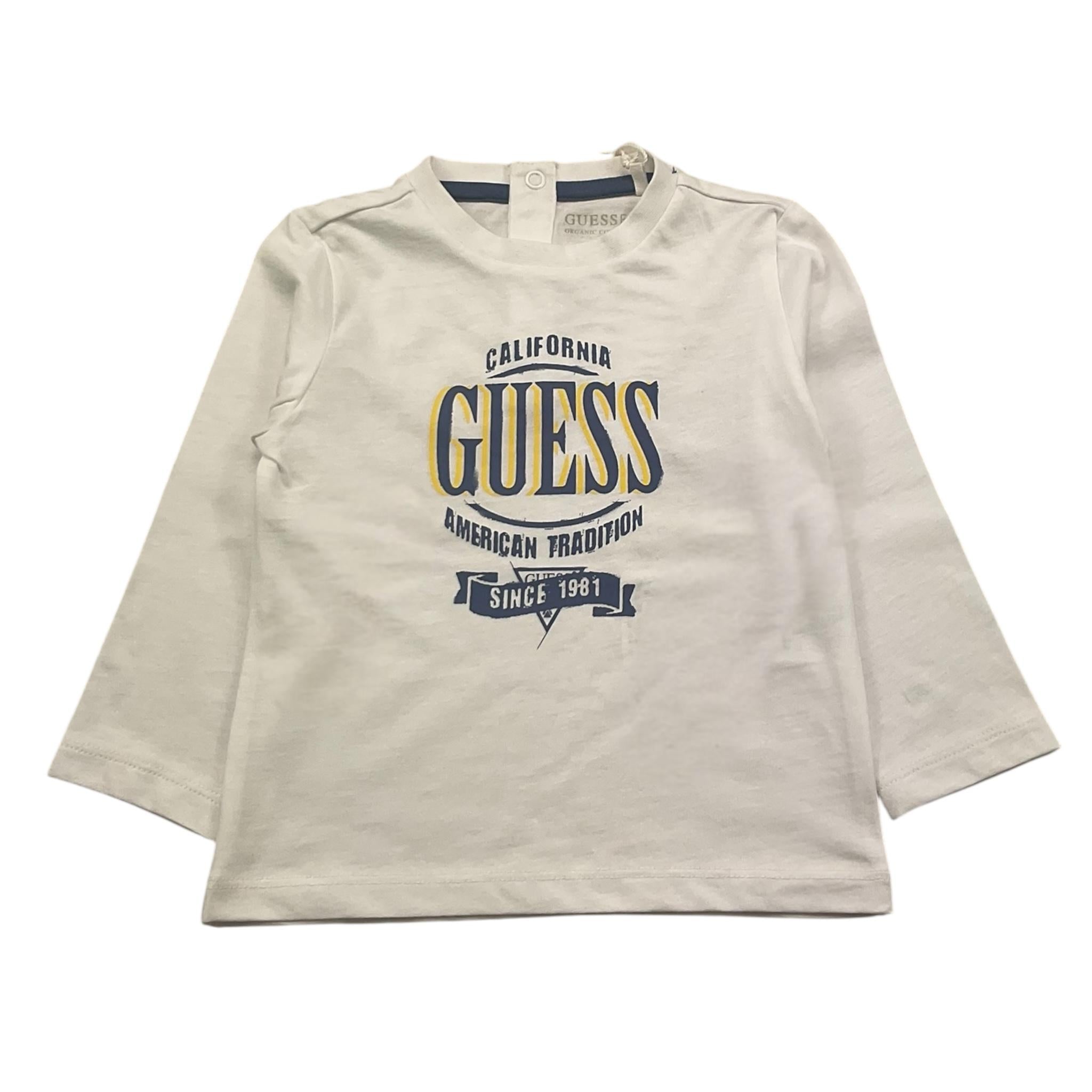 GUESS shirt girocollo tinta unita con stampa Bianco per Neonato N4YI30K8HM4XXX BIANCO GUESS 