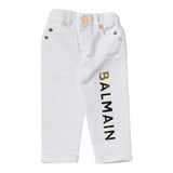 BALMAIN jeans tinta unita con girovita regolabile Bianco per Neonata BS6560 BIANCO BALMAIN 