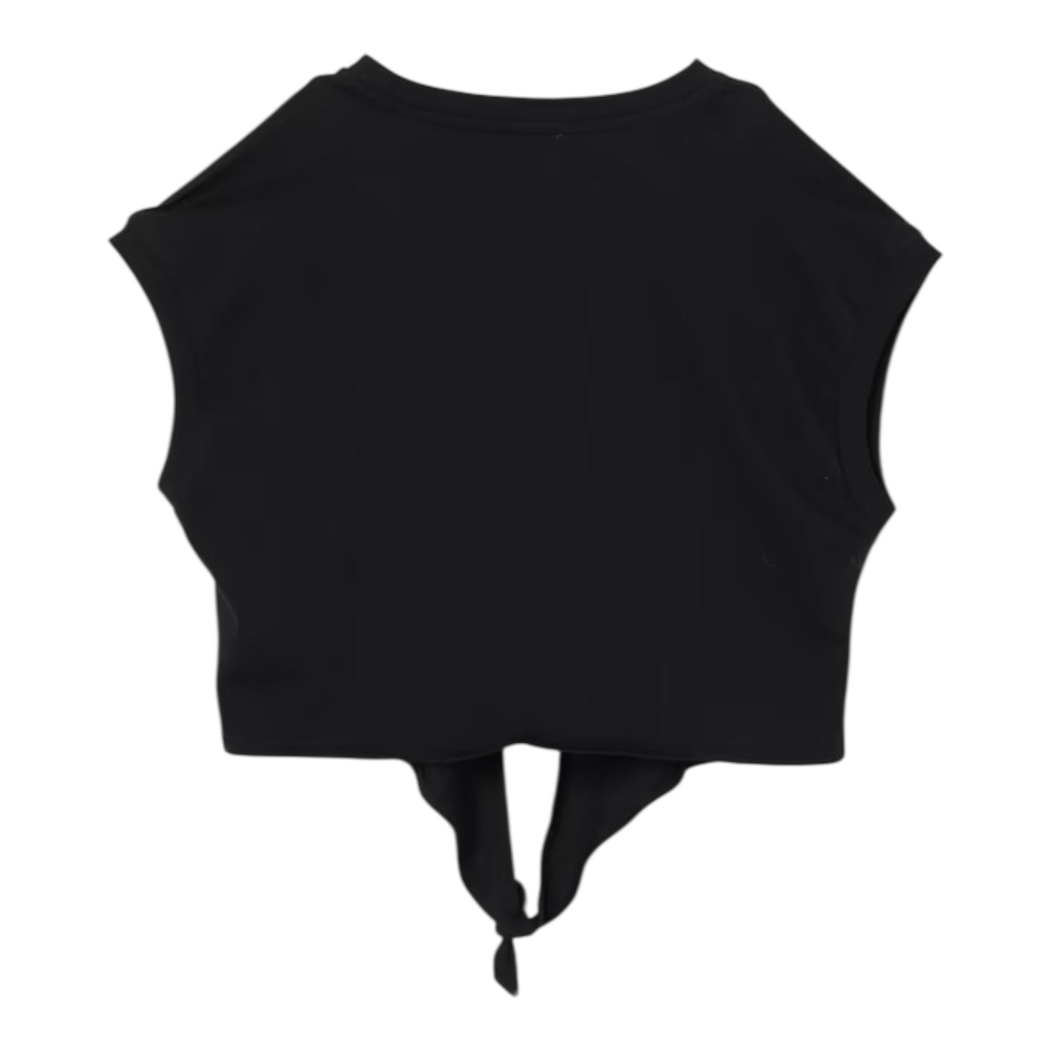 Pinko T-Shirt Girocollo Tinta Unita con Logo per Bambina KFTS004X NERO PINKO 