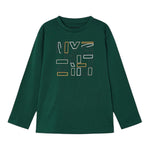 MAYORAL shirt girocollo tinta unita con stampa Verde per Bambino 173X VERDE MAYORAL 