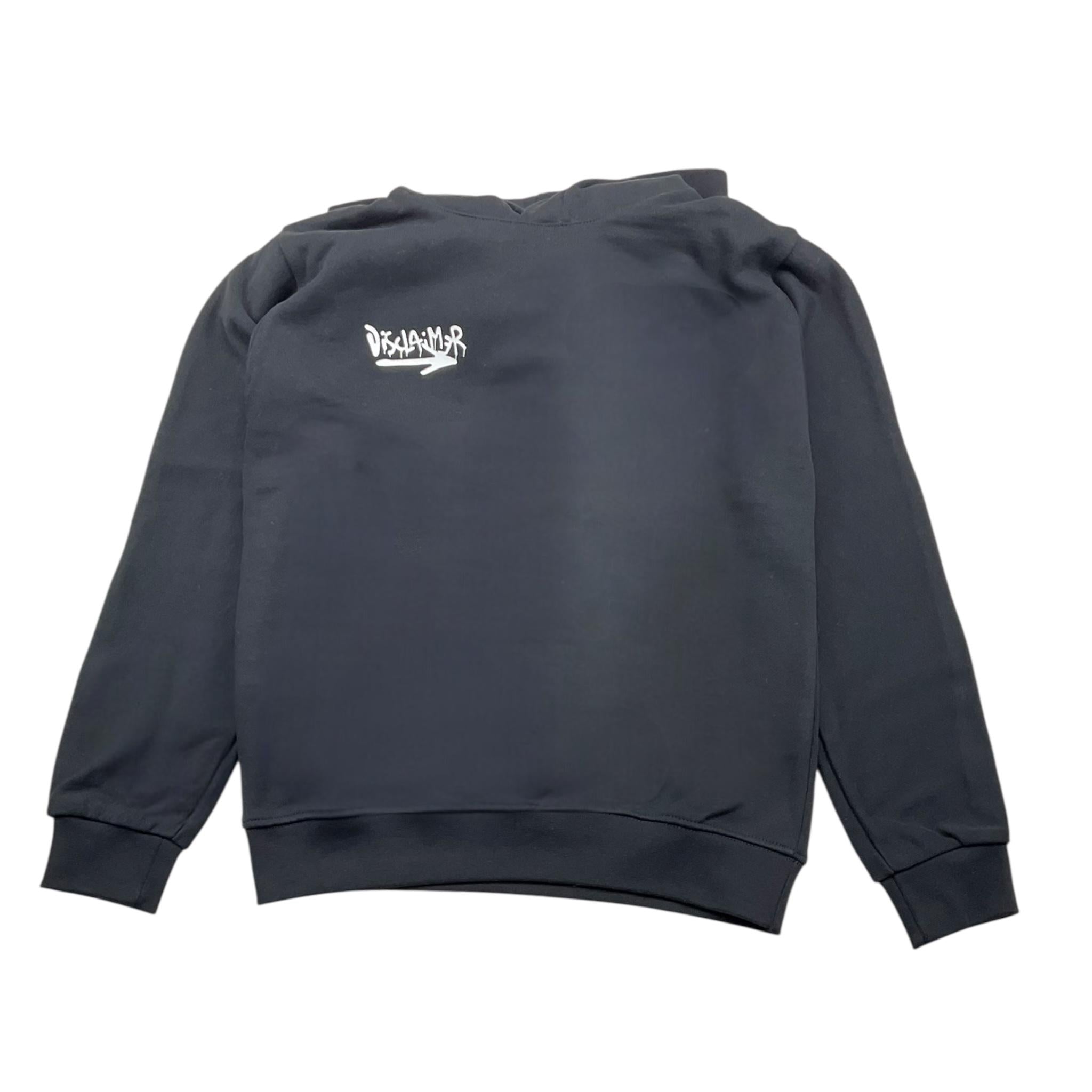 DISCLAIMER felpa con cappuccio tinta unita e stampa Nero per Bambino 23EDK53822 NERO DISCLAIMER 