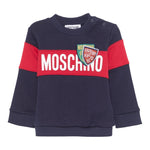 MOSCHINO felpa chiusa girocollo bicolore Blu per Neonato MUF05GX BLU MOSCHINO 