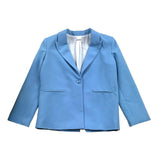 Patrizia Pepe Plain Jacket With Light Blue Button For Girls