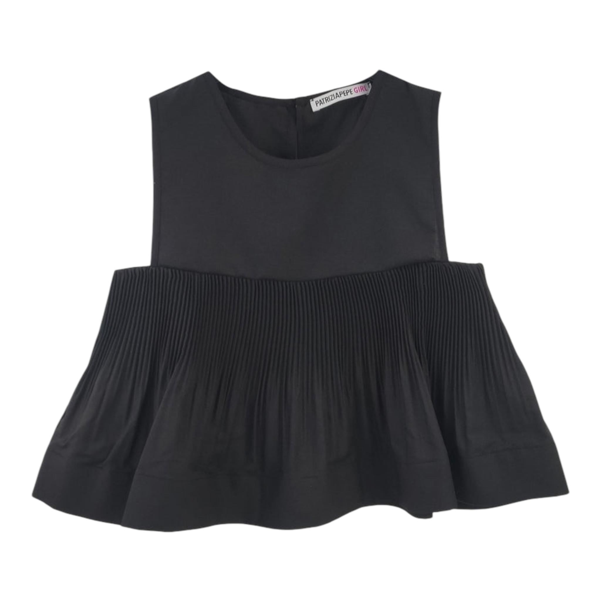 Patrizia Pepe Camicia Giromanica Tinta Unita  Nero Per Bambina 7C0240X NERO PATRIZIA PEPE 