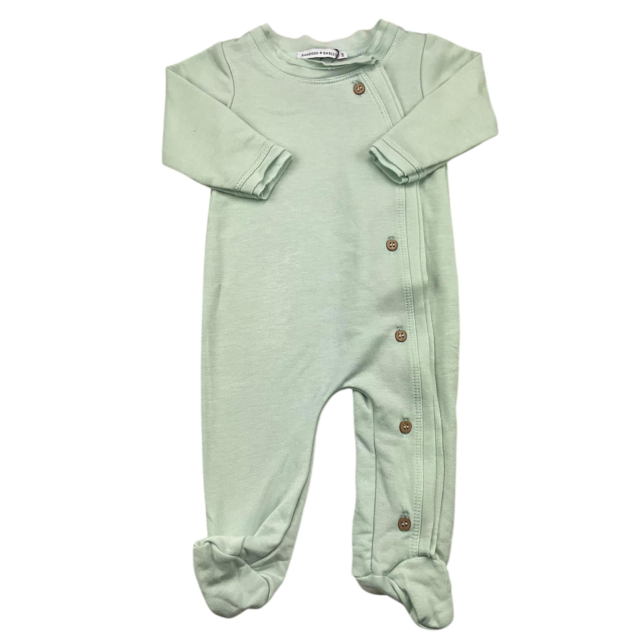 BAMBOOM+BABIES tutina manica lunga tinta unita con bottoni Verde acqua per Neonato 570A VERDE ACQUA BAMBOOM+BABIES 