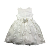 Alice Pi White Solid Color Sleeveless Formal Dress for Girls