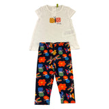 Losan 2 Piece Set T-Shirt-Leggings Two-Tone White/Blue for Baby Girl