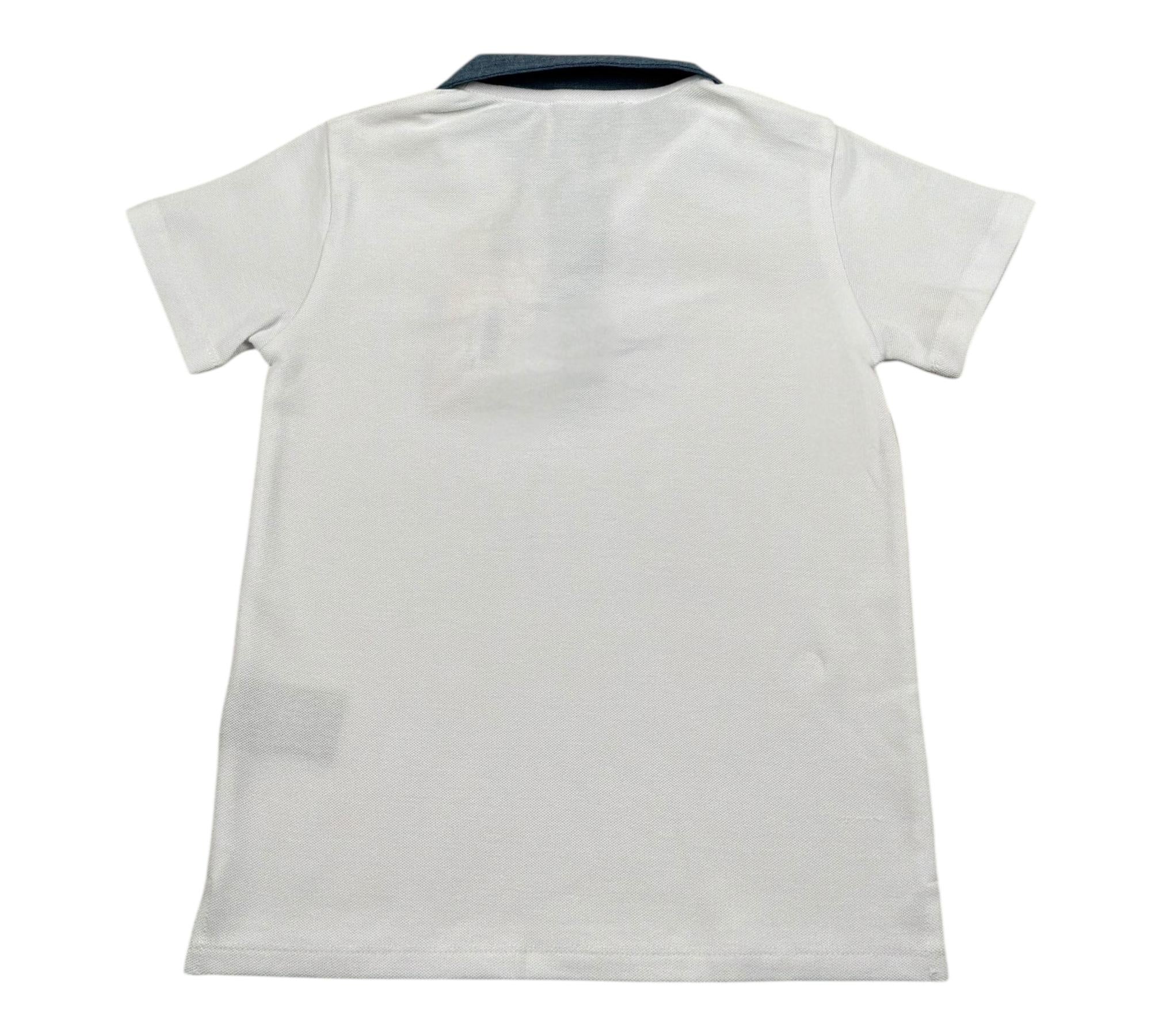 Trussardi Polo Mezza Manica Tinta Unita con Colletto In Contrasto per Bambino TBP26037PO BIANCO TRUSSARDI 