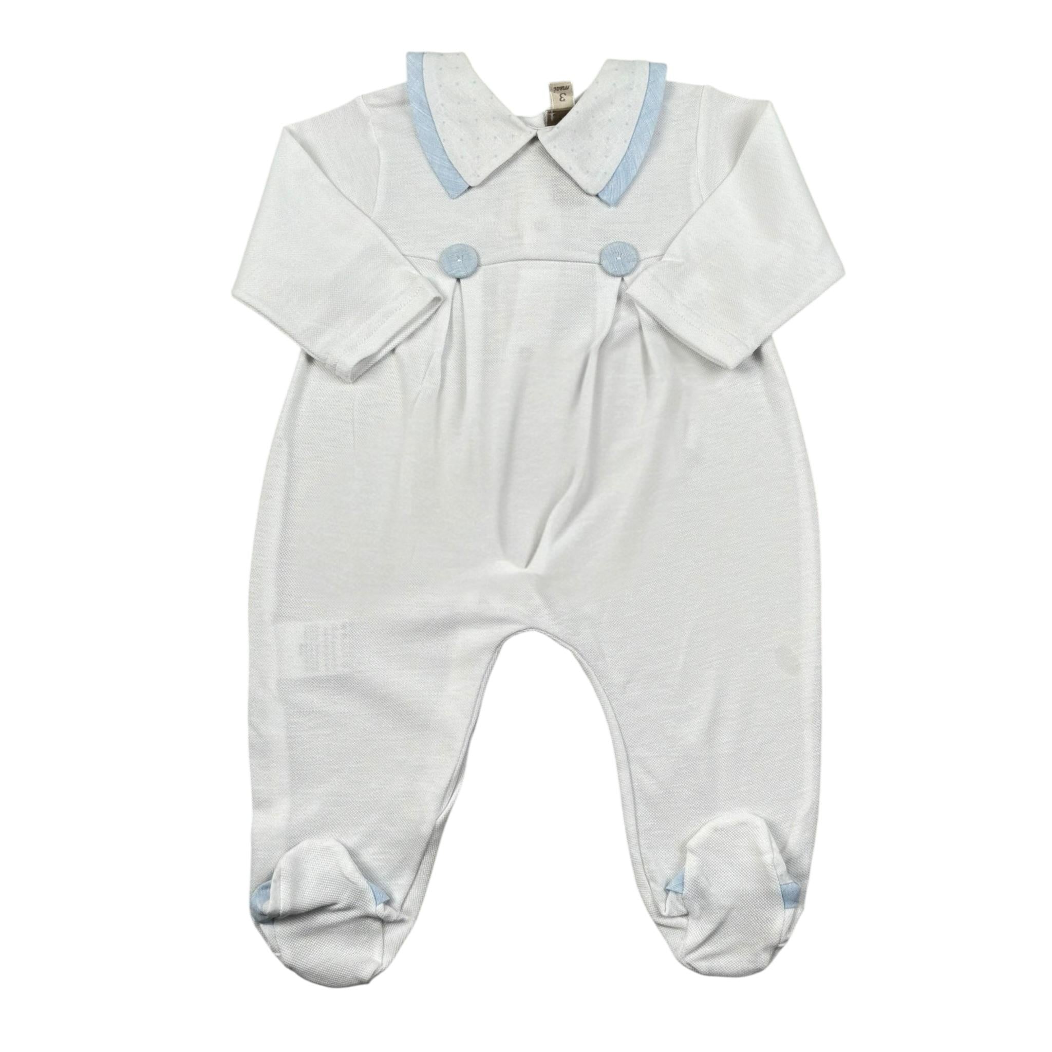 La Stupenderia Tutina tinta unita con Stampa Bianc0 per Neonato TBTT51 BIANCO LA STUPENDERIA 