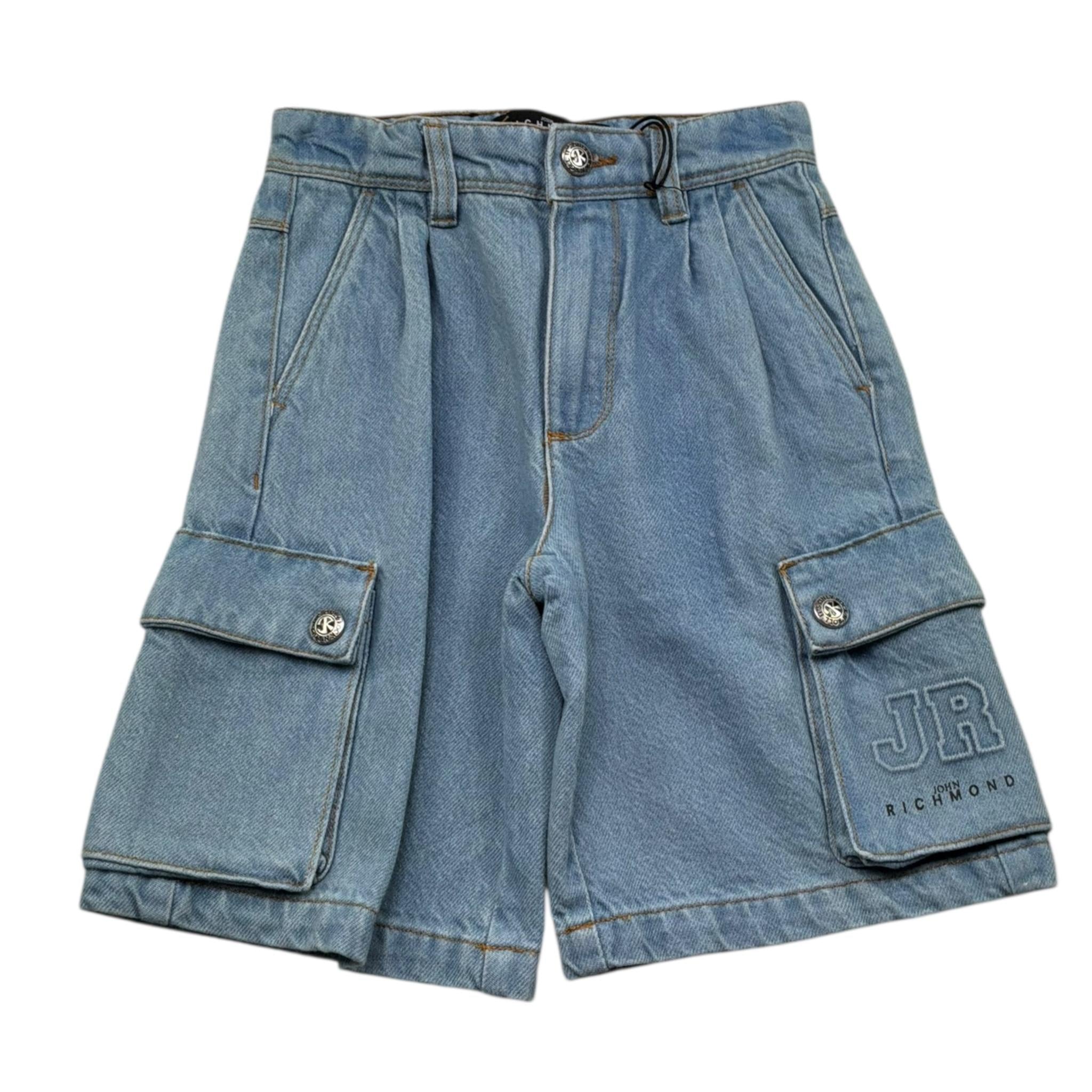 John Richmond Bermuda Tinta Unita In Denim per Bambino RBP2613BE AZZURRO JOHN RICHMOND 