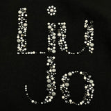 LIU JO shirt girocollo tinta unita con stampa e applicazioni Nero per Bambina GF4093X NERO LIU JO 