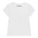 KARL LAGERFELD t-shirt girocollo tinta unita con brillantini Bianco per Bambina Z30109 BIANCO KARL LAGERFELD 