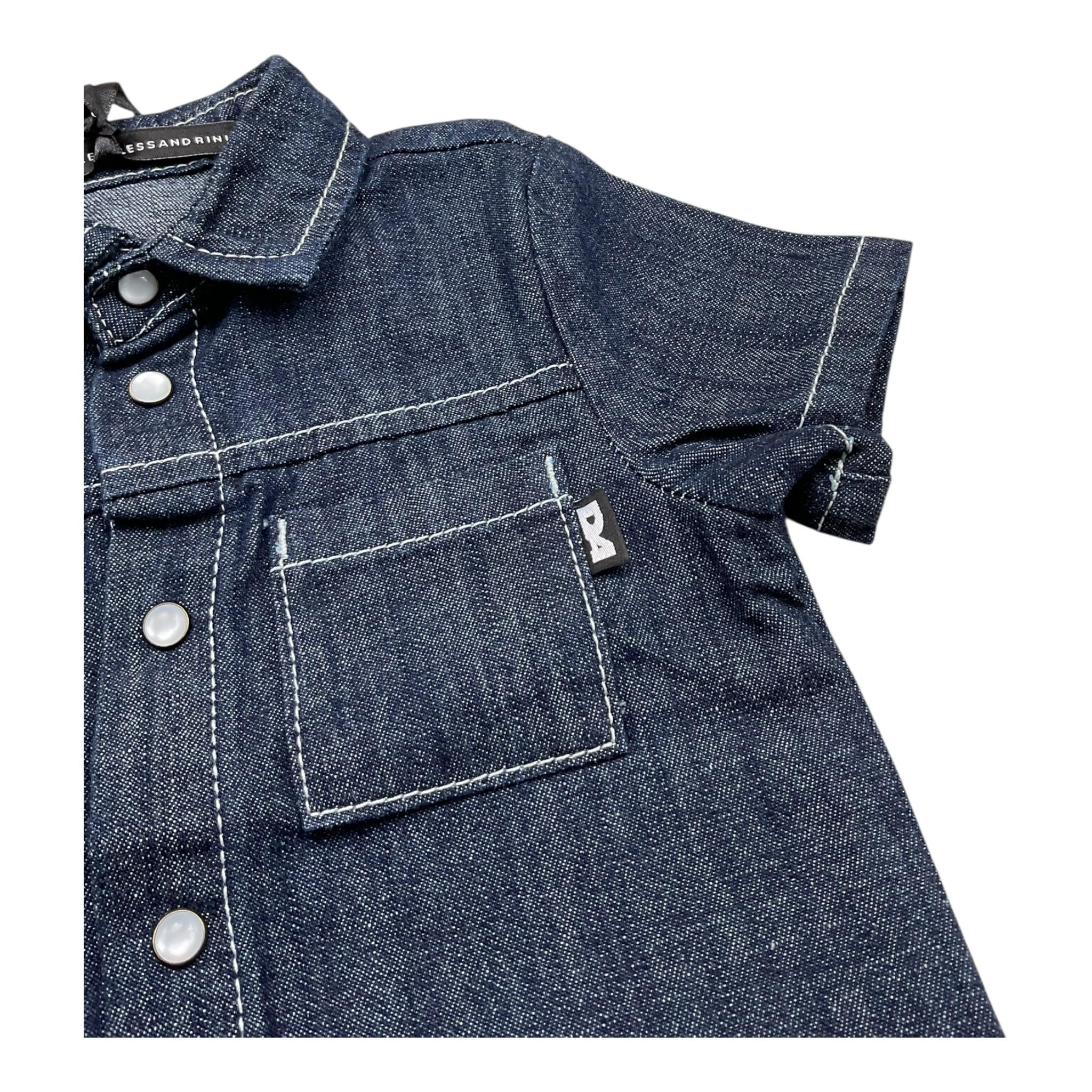 Daniele Alessandrini Camicia Mezza Manica In Denim per Neonato 1296CD00200 BLU DANIELE ALESSANDRINI 