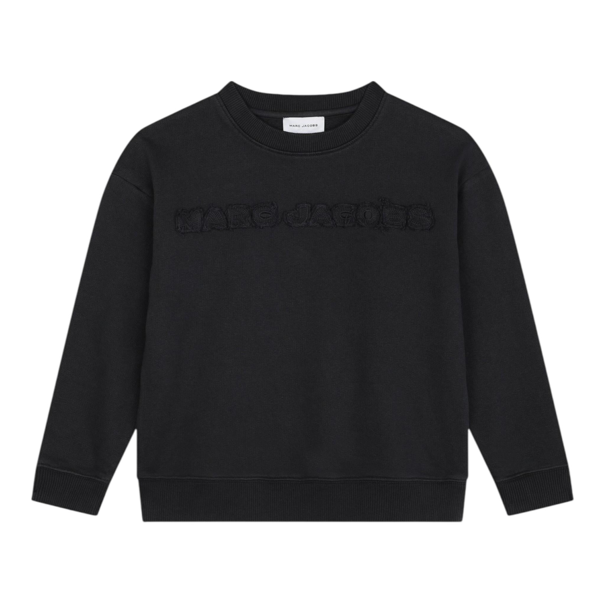 KARL LAGERFELD felpa chiusa girocollo tinta unita con logo Nero per Bambino W60314 NERO KARL LAGERFELD 