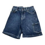 Boss Bermuda Denim Solid Color Elastic Waist Blue For Boys