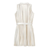 Michael Kors Abito Giromanica Tinta Unita con Bottoni per Bambina R30349 BEIGE MICHAEL KORS 