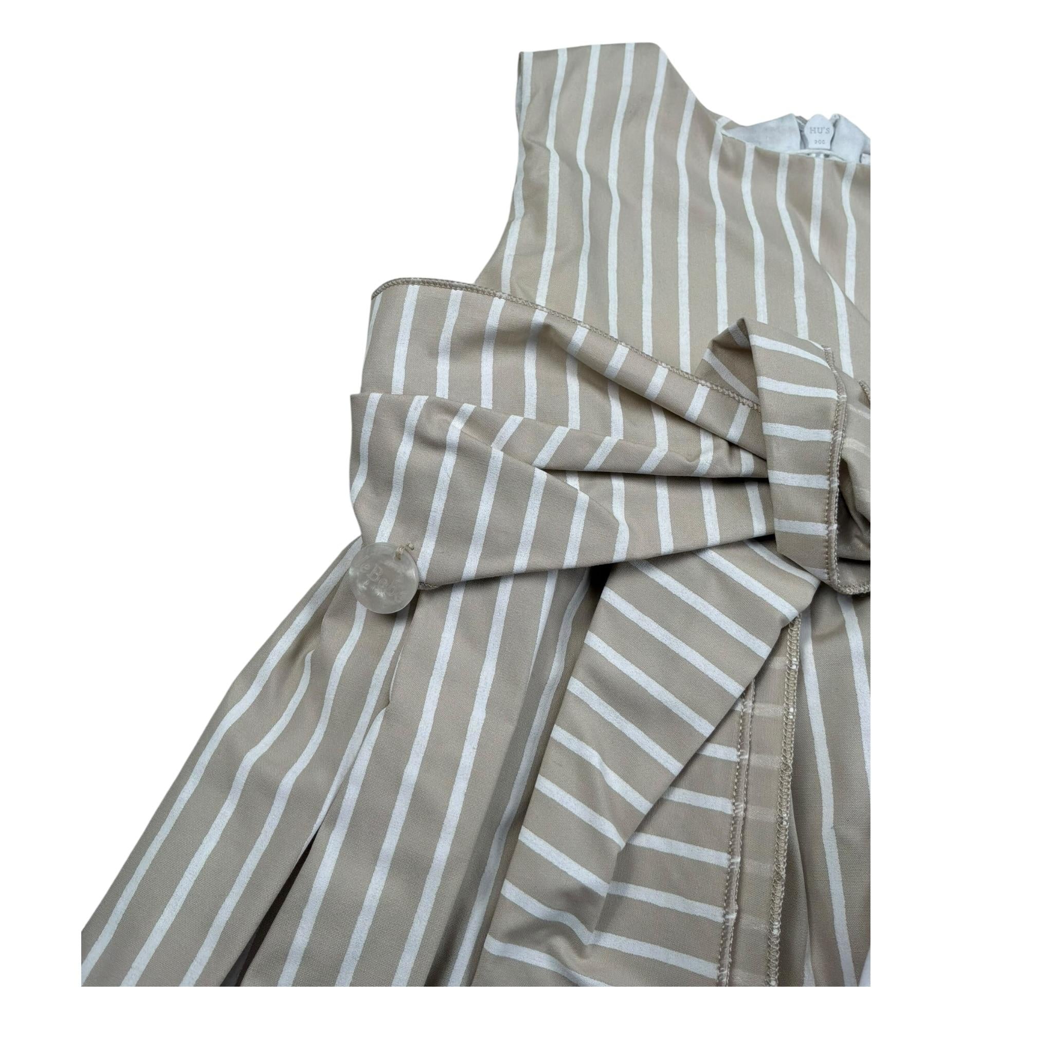 Le Bebe Abito Giromanica Tinta Unita Fantasia A Righe per Neonata LBG5818 BEIGE LE BEBE 