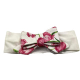 Light Colors Solid Color Headband With White Bow Application For Newborn