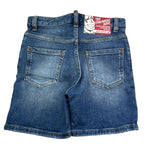 Dsquared2 Bermuda In Denim Tinta Unita per Bambino DQ2838 BLU DSQUARED2 
