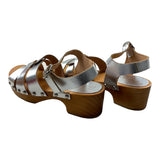 Papanatas Solid Color Clogs With Silver Buckle For Girls
