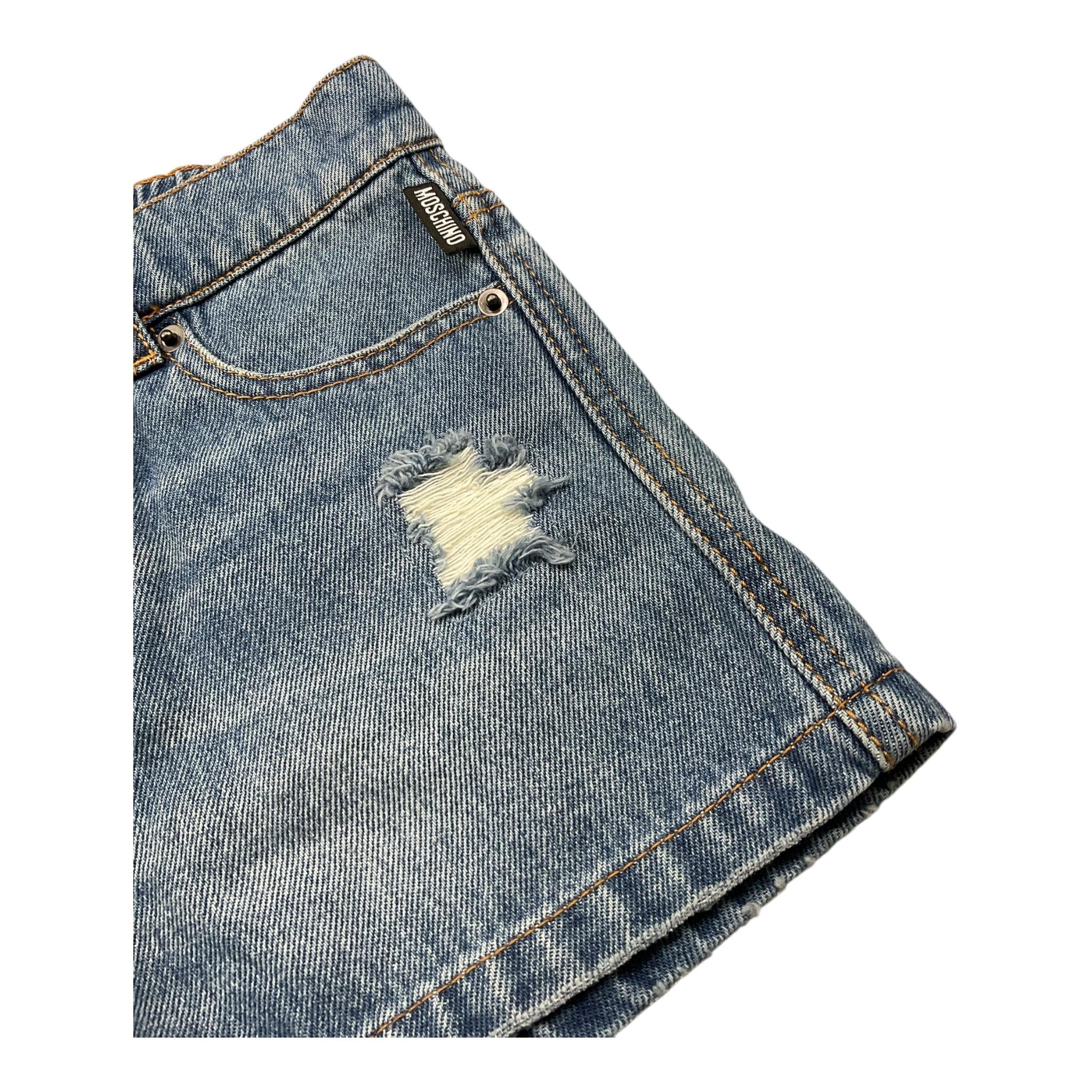 Moschino Short Tinta Unita con Elastico In Vita per Bambina HDQ01OX BLU MOSCHINO 