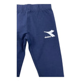 Diadora Solid Color Leggings with Blue Logo for Girls