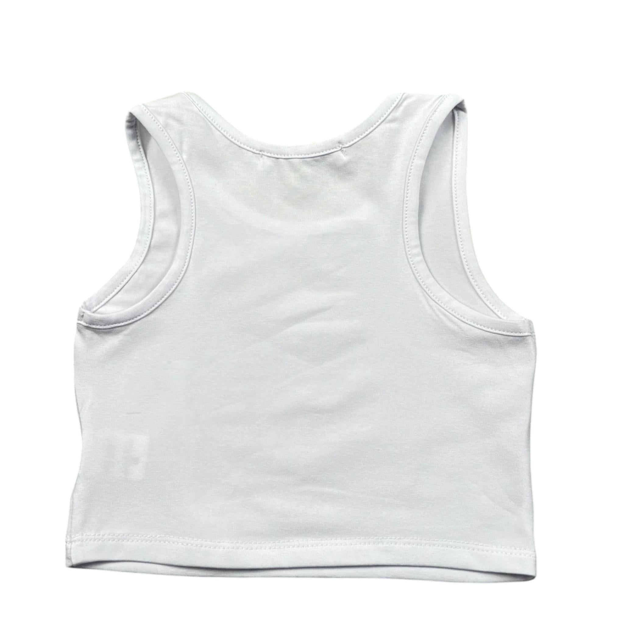 Mousse Canotta Tinta Unita con Stampa per Bambina UNILEOOOJ BIANCO MOUSSE 