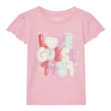 Guess T-Shirt Girocollo Tinta Unita con Logo per Bambina K5GI15K6YW4 ROSA GUESS 
