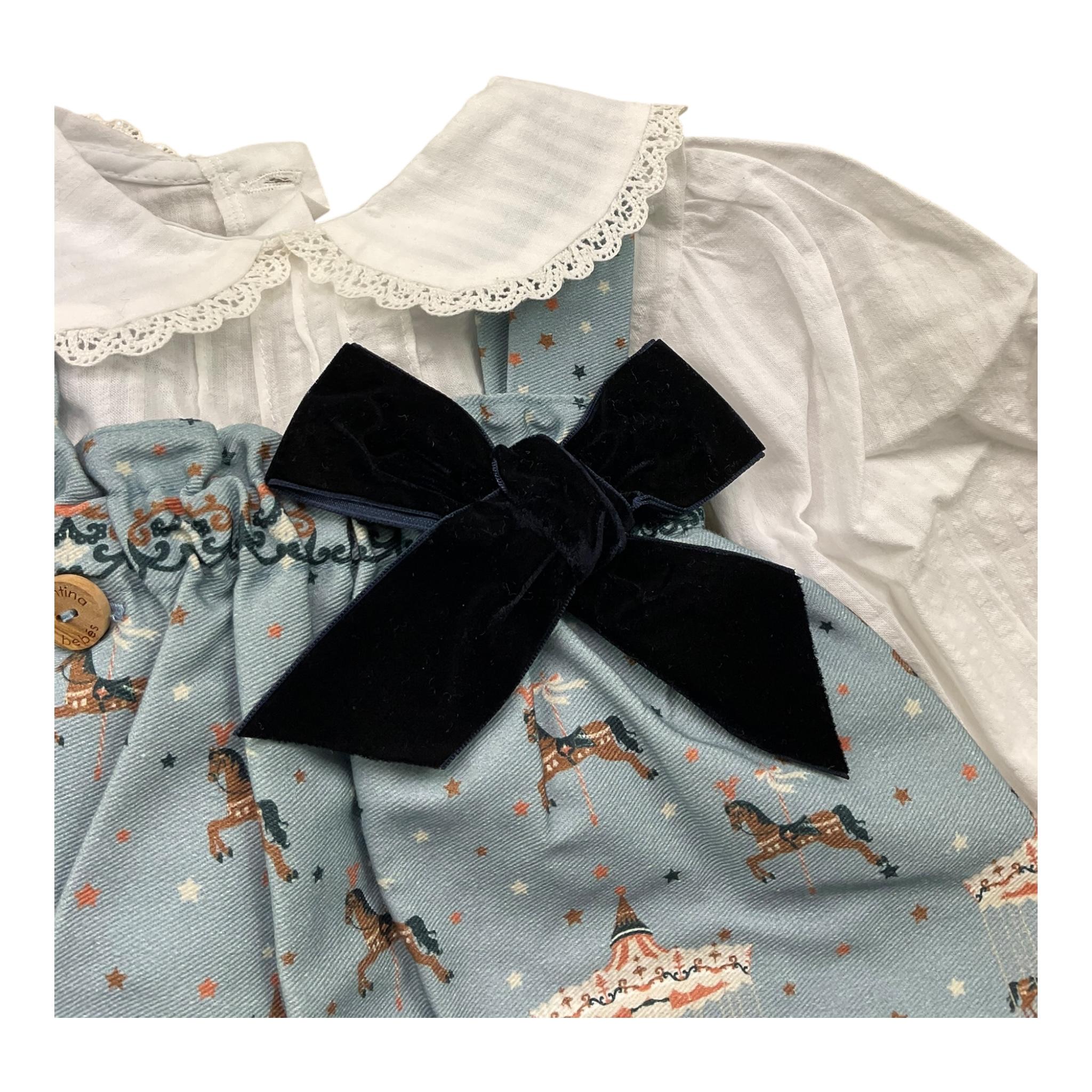 VALENTINA BEBES abito-camicia bicolore Azzurro per Neonata MAR82 AZZURRO VALENTINA BEBES 