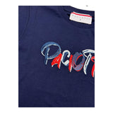 Cesare Paciotti T-Shirt Solid Color Crew Neck with Blue Print for Newborns