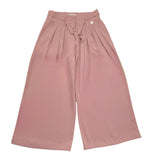 Alice Pi Solid Color Palazzo Pants With Elastic Waist Pink For Girls