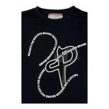 Cesare Paciotti Crewneck T-Shirt Solid Color with Black Print for Kids