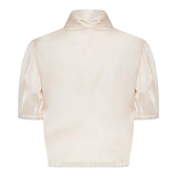 Vicolo Ivory Solid Color Half Sleeve Shirt For Baby Girl