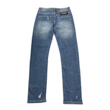 DANIELE ALESSANDRINI jeans tinta unita con strappi Blu per Bambino 1235PD1021 BLU DANIELE ALESSANDRINI 