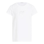 Calvin Klein T-Shirt Girocollo Tinta Unita con Logo per Bambina IG0IG02530 BIANCO CALVIN KLEIN 