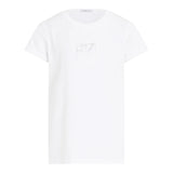 Calvin Klein T-Shirt Girocollo Tinta Unita con Logo per Bambina IG0IG02530 BIANCO CALVIN KLEIN 