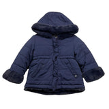MINI BANDA giubbino tinta unita con cappuccio Blu per Neonata 31774 BLU MINI BANDA 