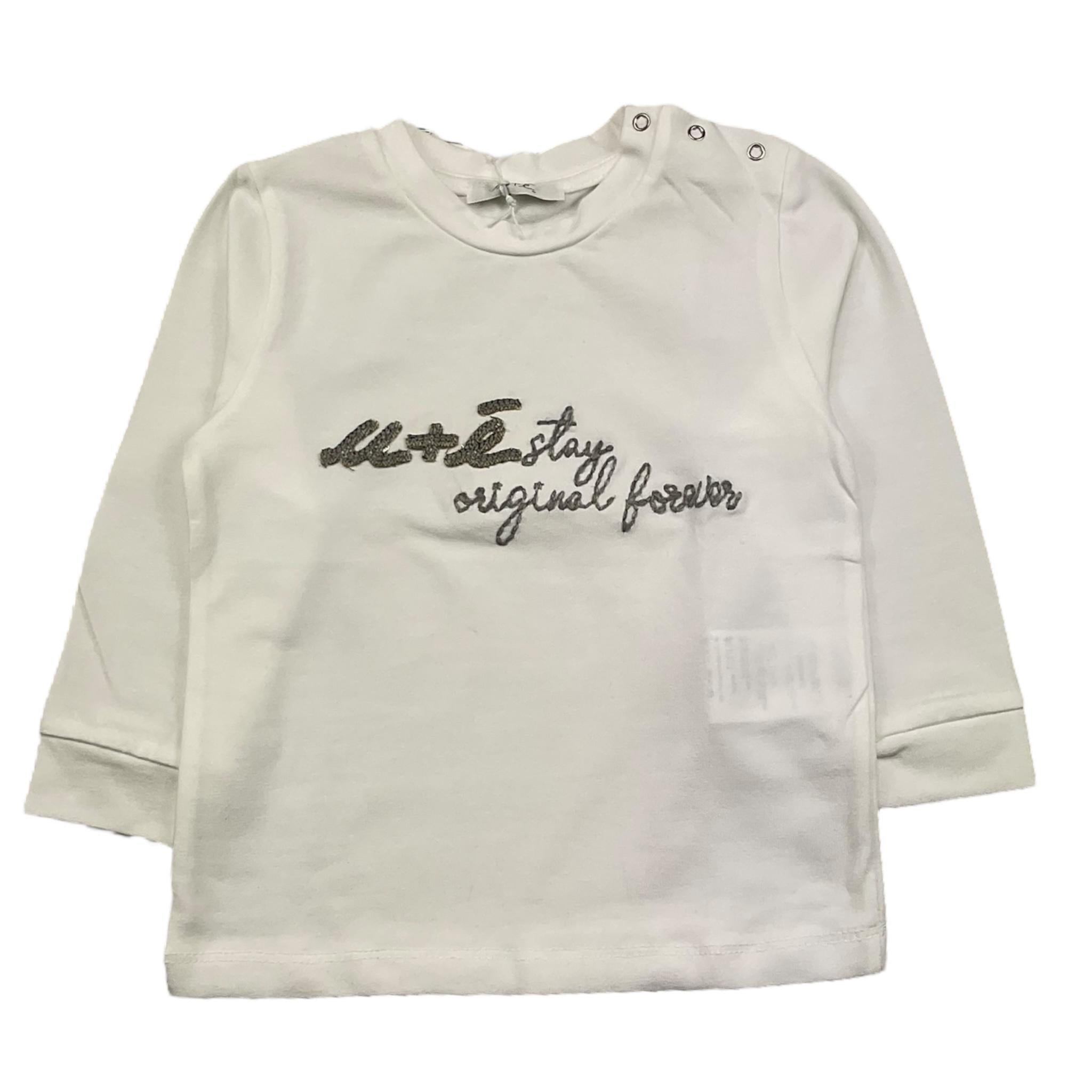 M+E' shirt igrocollo tinta unita con ricamo Panna per Neonato UEM0463 PANNA M+E' 
