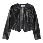 Patrizia Pepe Giubbino In Ecopelle tinta unita con Zip Nero per Bambina 7O0014X NERO PATRIZIA PEPE 