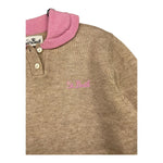 SAINT BARTH maglia tinta unita con colletto in contrasto Sabbia per Bambina COS0001 SABBIA SAINT BARTH 