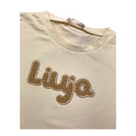 DIXIE shirt girocollo tinta unita con stampa logo Panna per Bambina KF40699XX PANNA DIXIE 