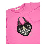 LIU JO abito in felpa girocollo tinta unita con stampa Rosa per Bambina KF4107JXXX ROSA LIU JO 